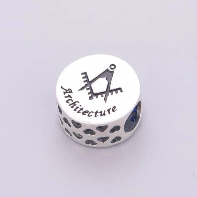 Architecture Symbol with Blue Crystal Charm