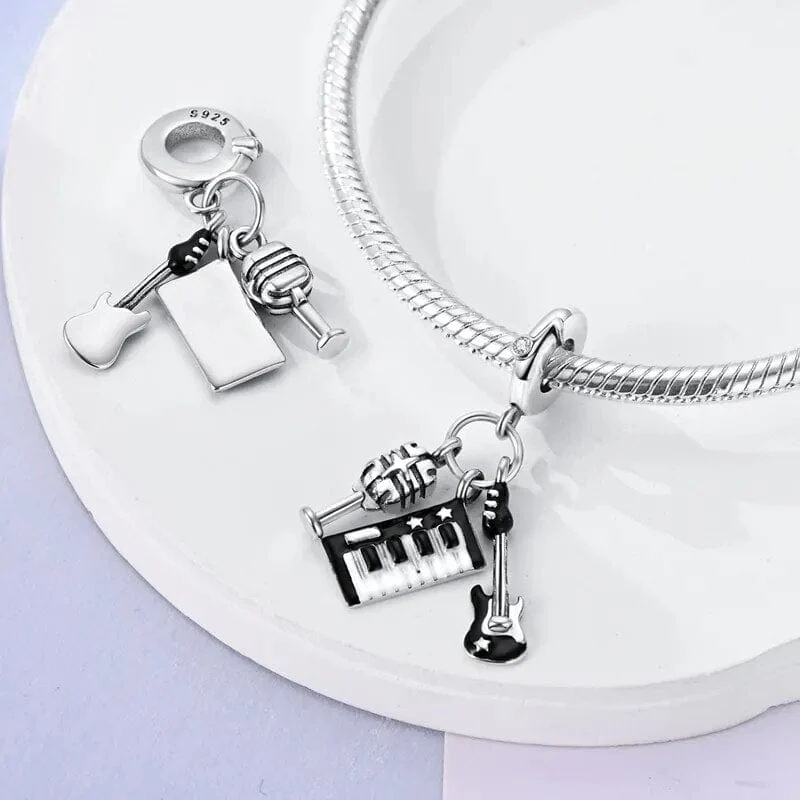 Rock & Roll Charm Set Mic, Guitar, and Piano