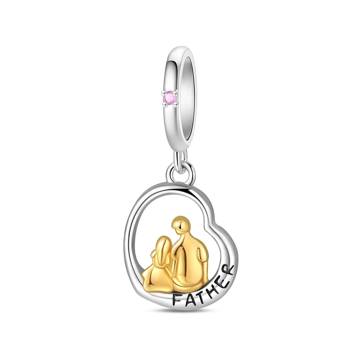 Father & Daughter Heart Dangle Charm