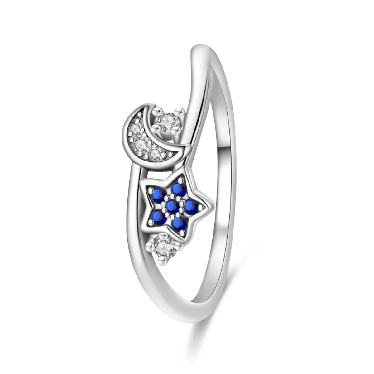 Moon & Star Crystal Ring