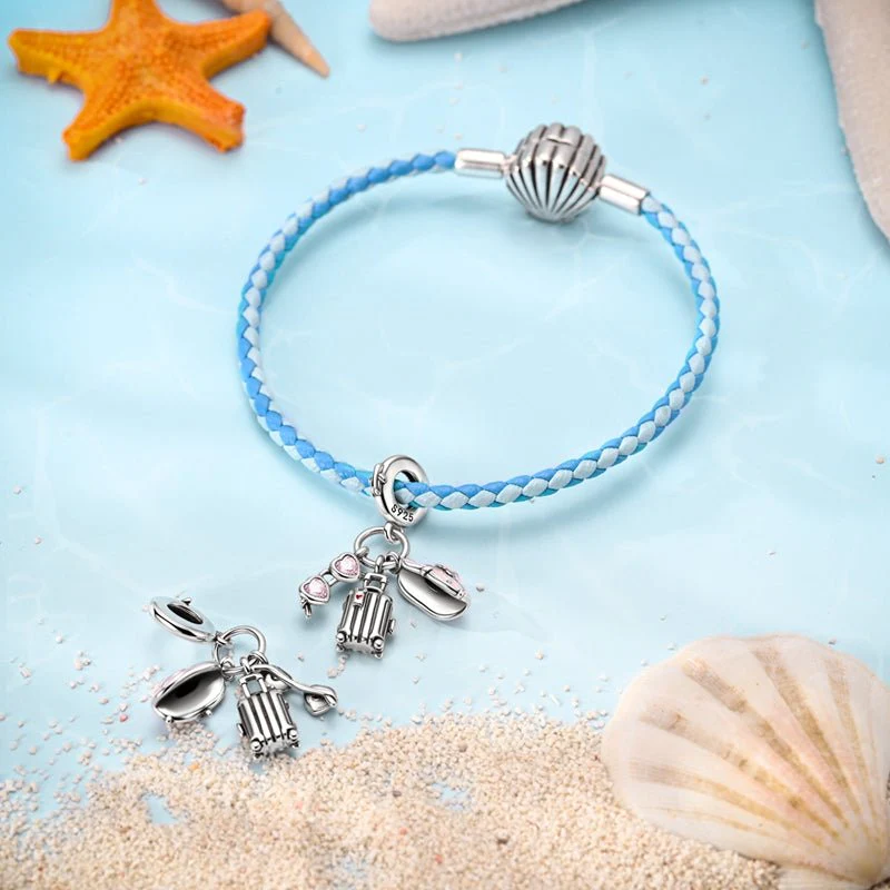 Travel Essentials with Heart Sunglasses, Luggage & Bow Hat Dangle Charm