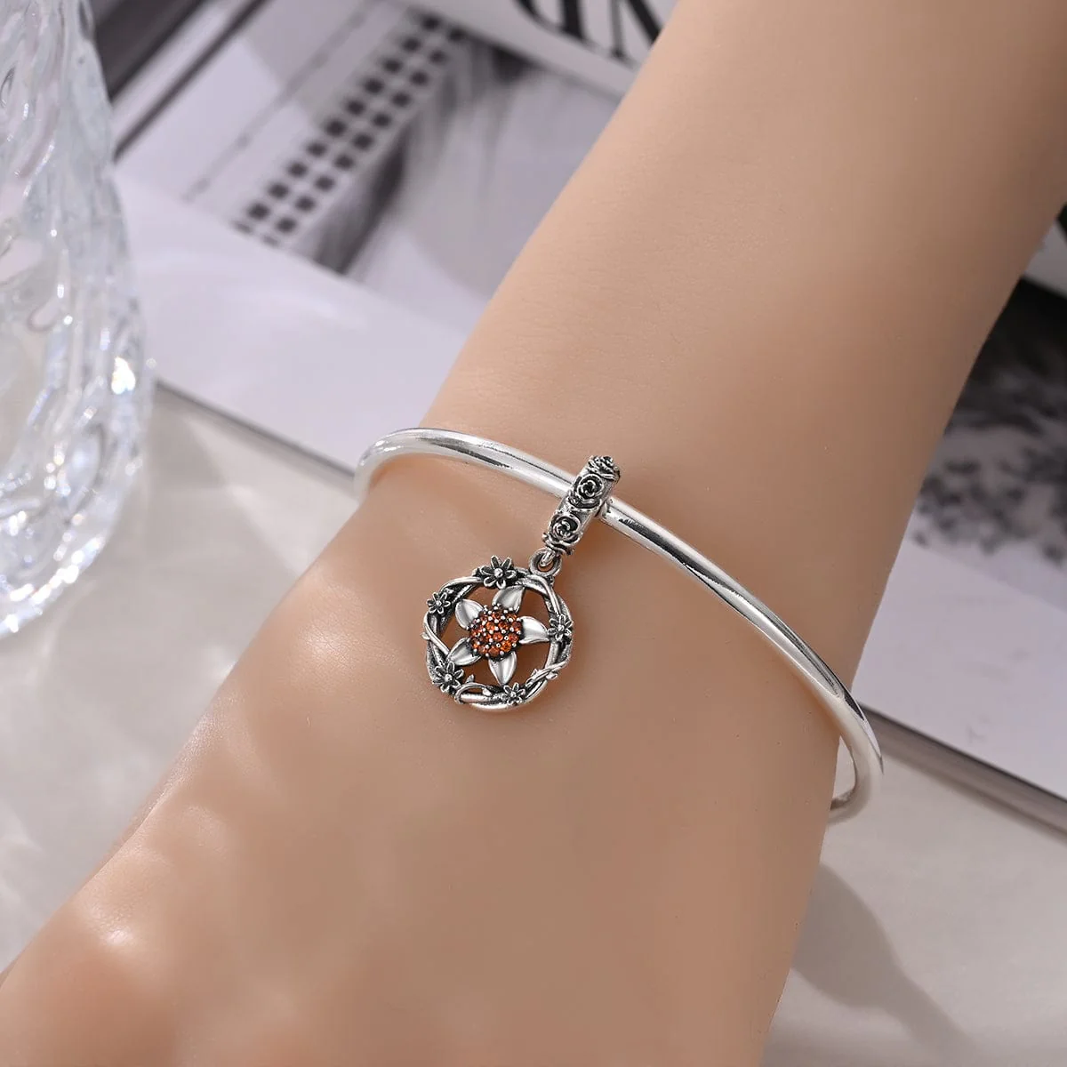 Floral Blossom Wreath Dangle Charm