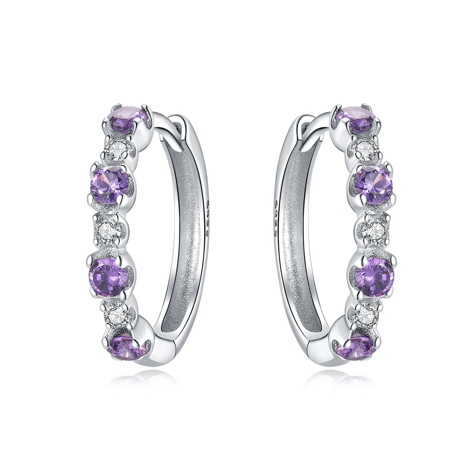 Lavender Crystal Hoop Earrings