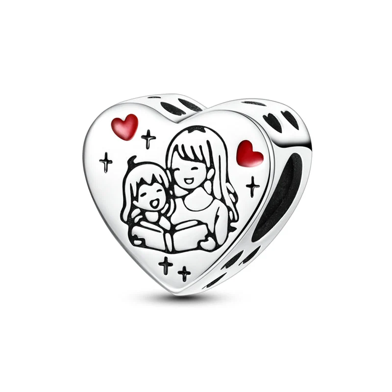 Storytime Mother & Daughter Love Heart Charm