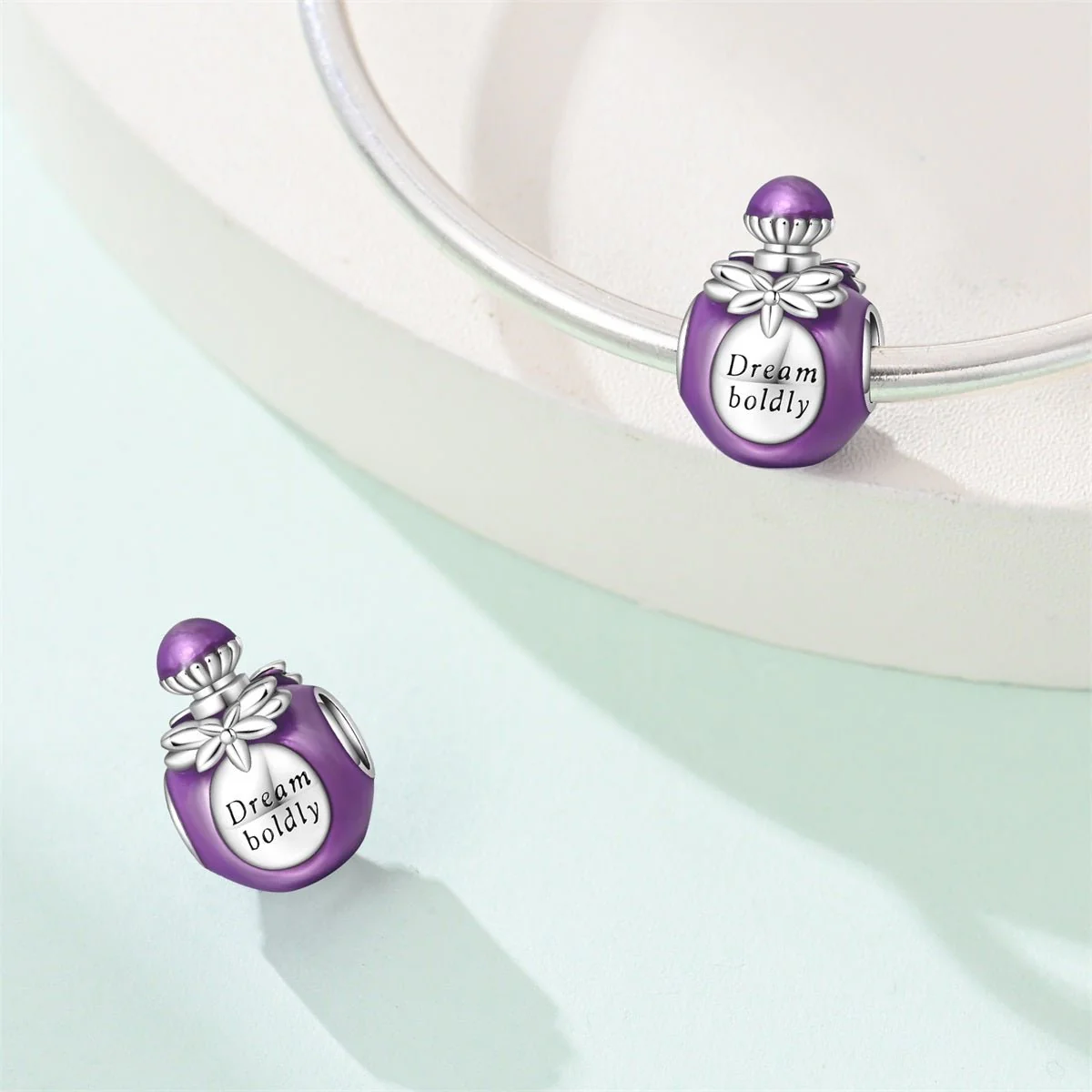 Dream Boldly Perfume Bottle Charm