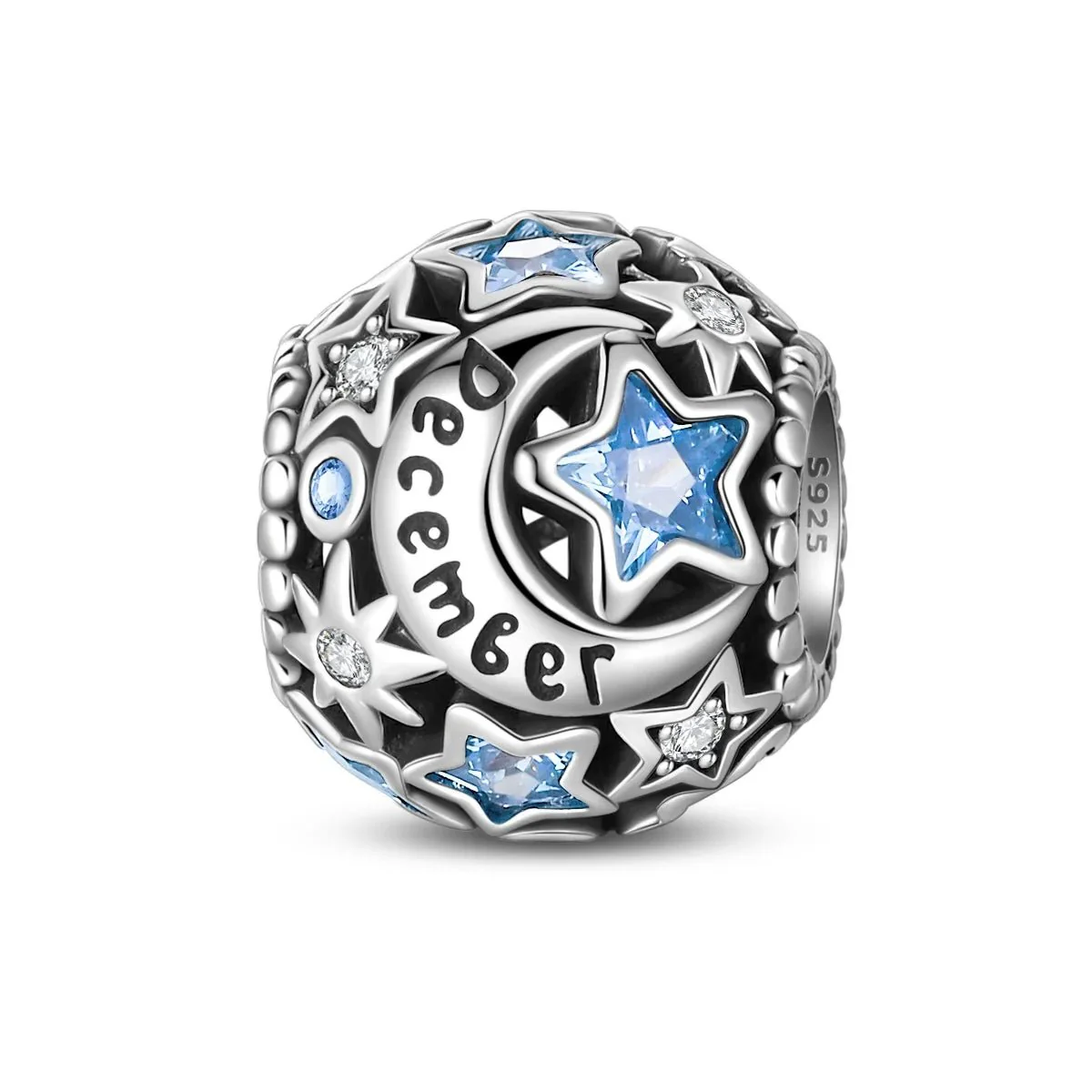 Star & Moon Birthstone Charm