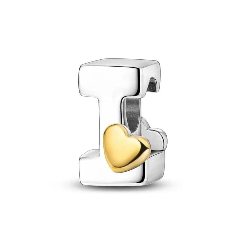 Gold Heart Letter A~Z Alphabet Charm