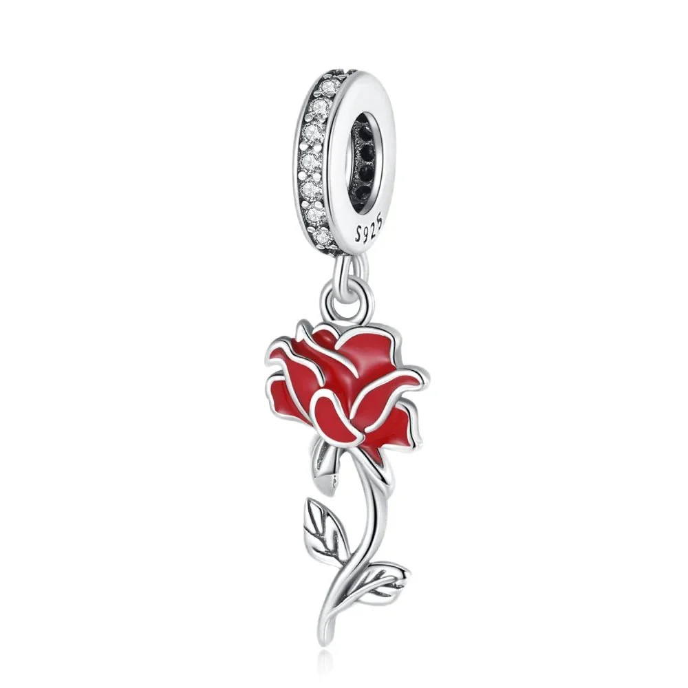 Red Flower Dangle Charm