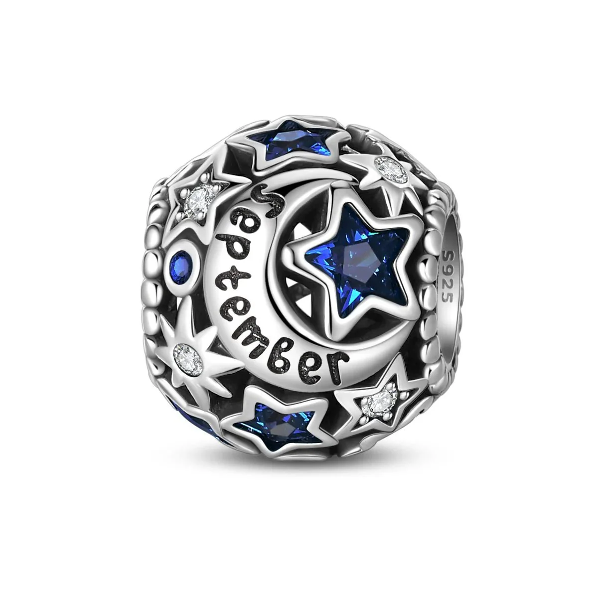 Star & Moon Birthstone Charm