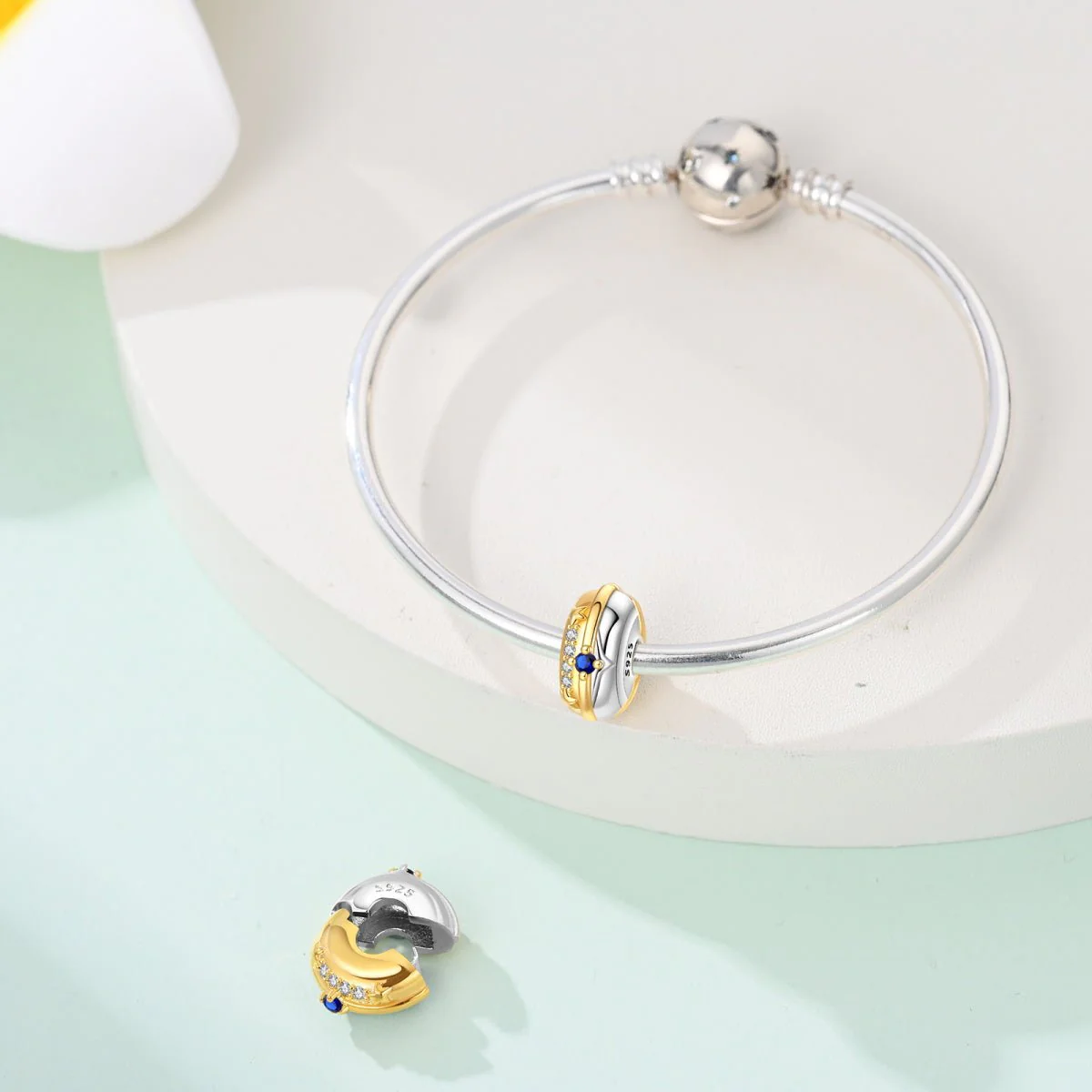 Golden Star & Sapphire Accent Clip Charm