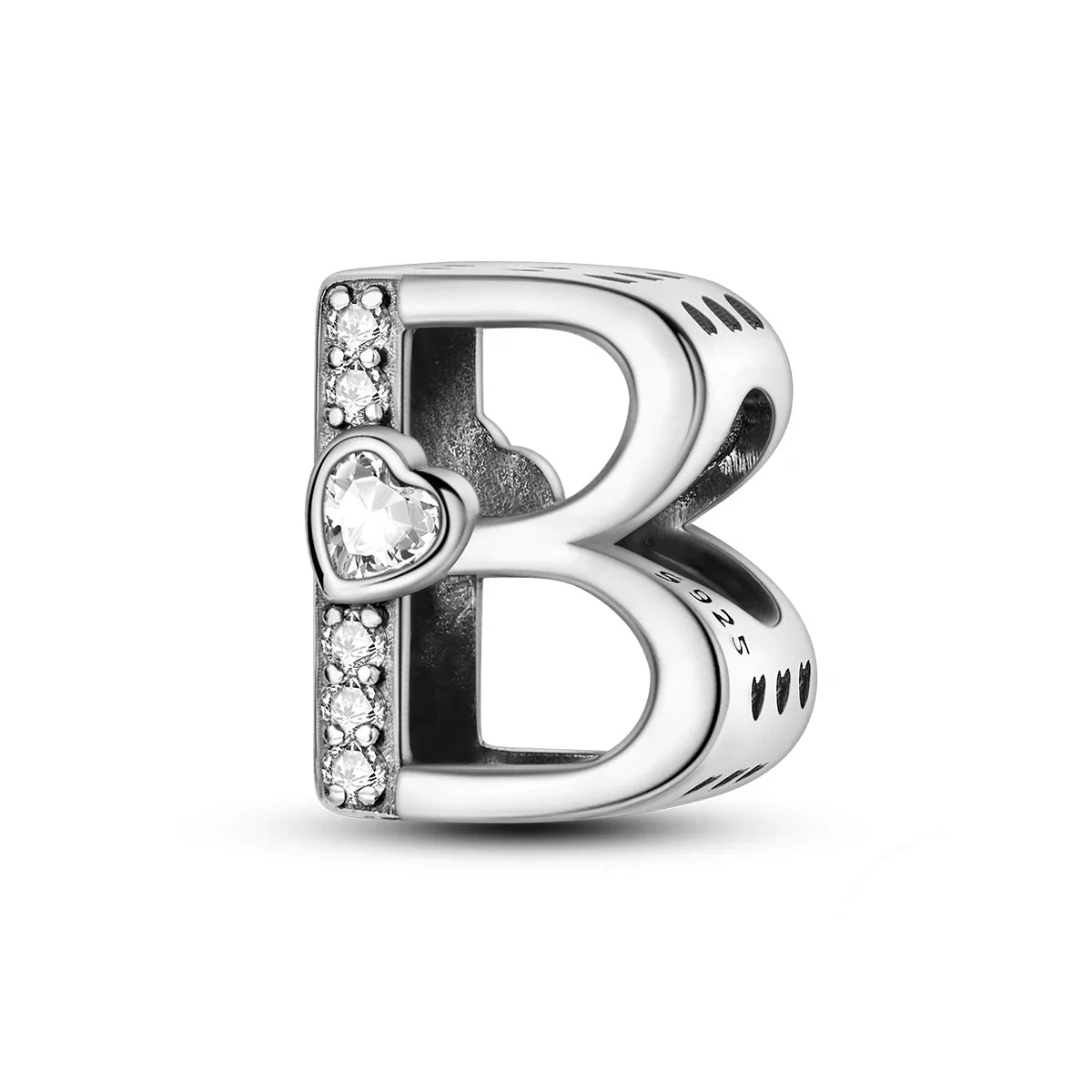 Sparkling Heart Letter A~Z Alphabet Charm