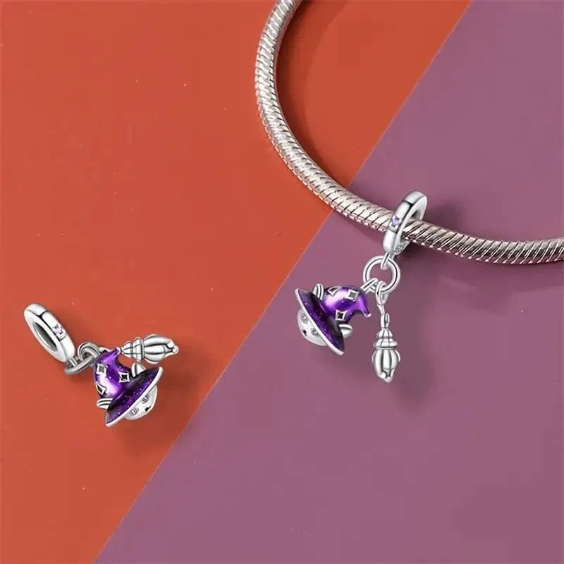 Halloween Wizard Cat Double Dangle Charm