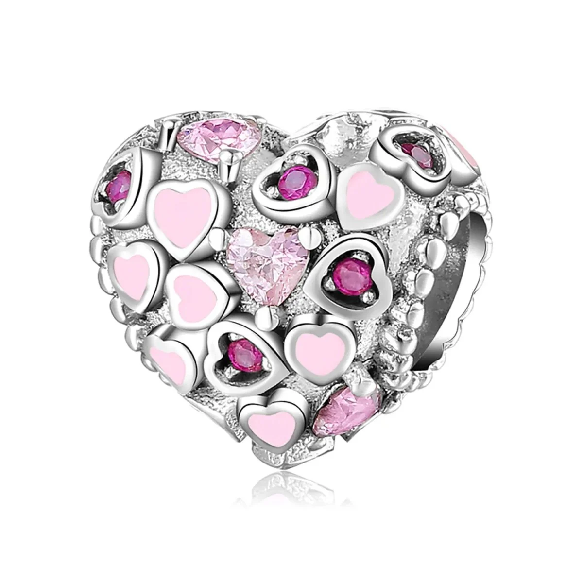 Pink Hearts & Sparkles Charm