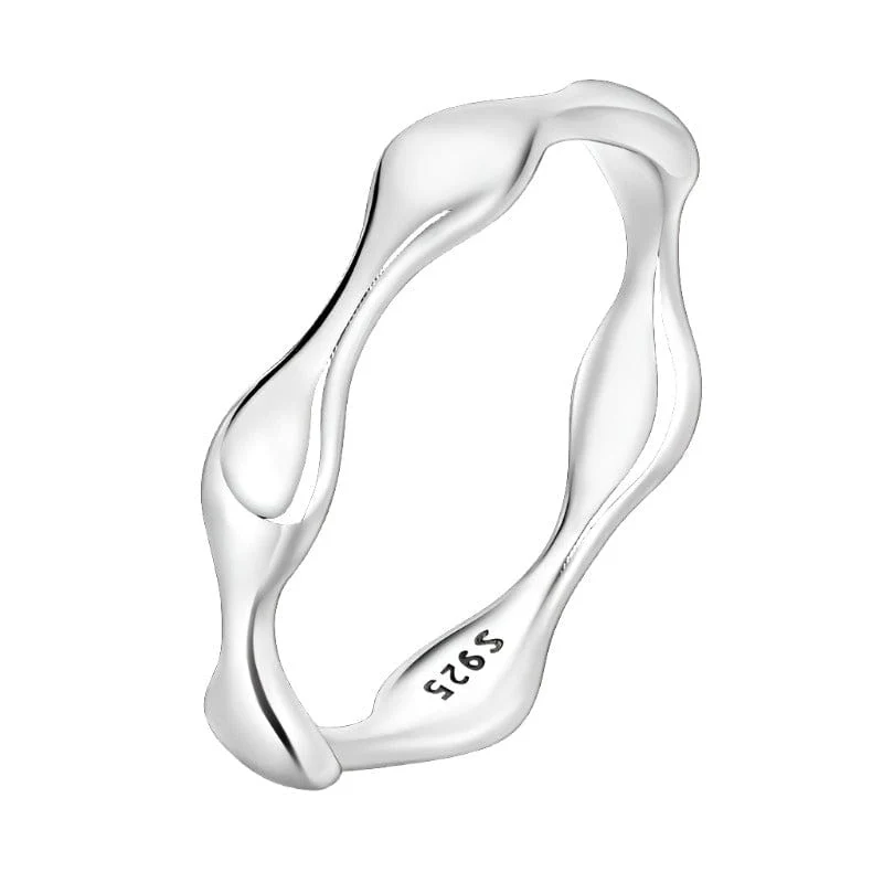 Shining Hollow Sterling Silver Ring