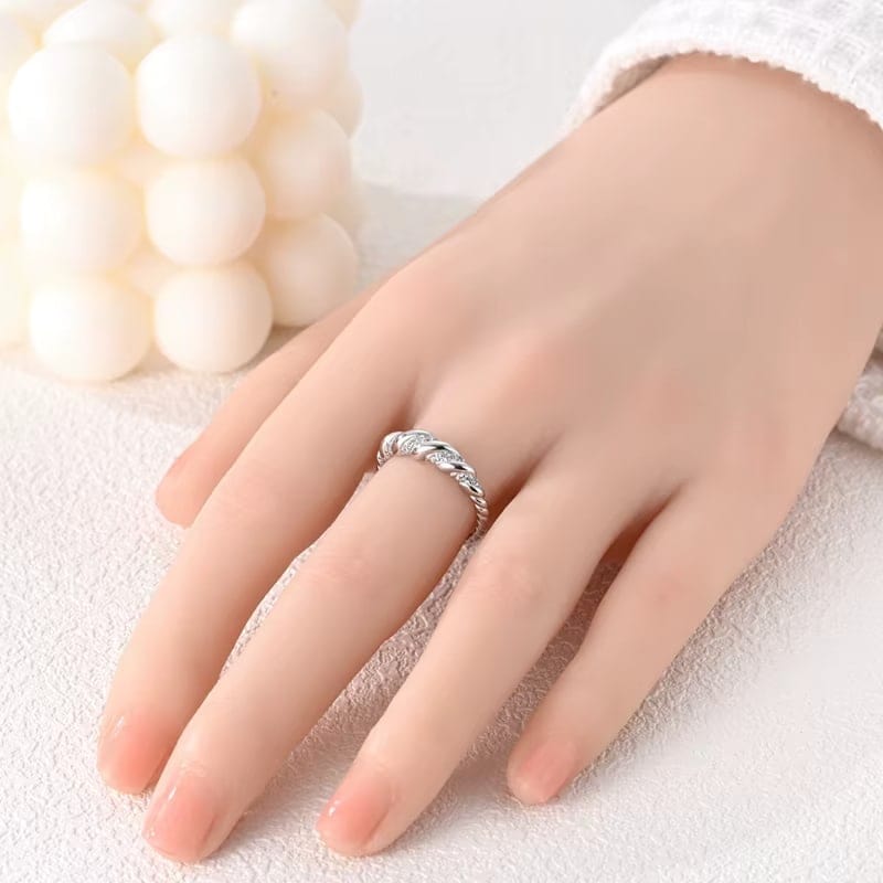 Elegant Twisted Rope 925 Sterling Silver Ring