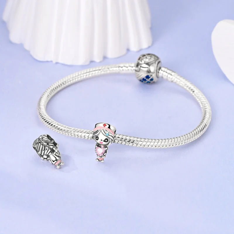 Nurse with Pink Heart Charm