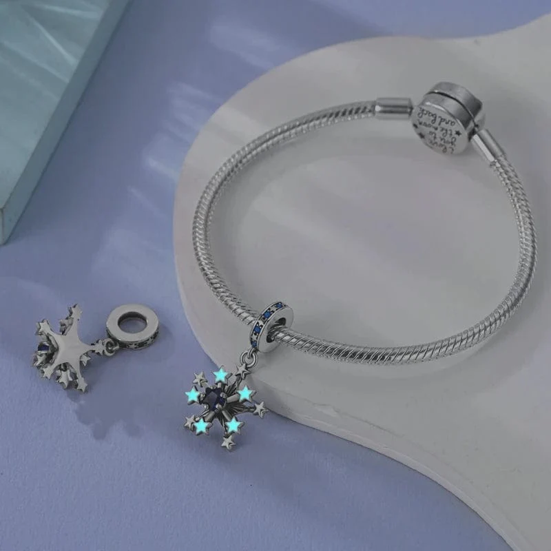 Glow in the Dark Luminous Snowflake Dangle Charm