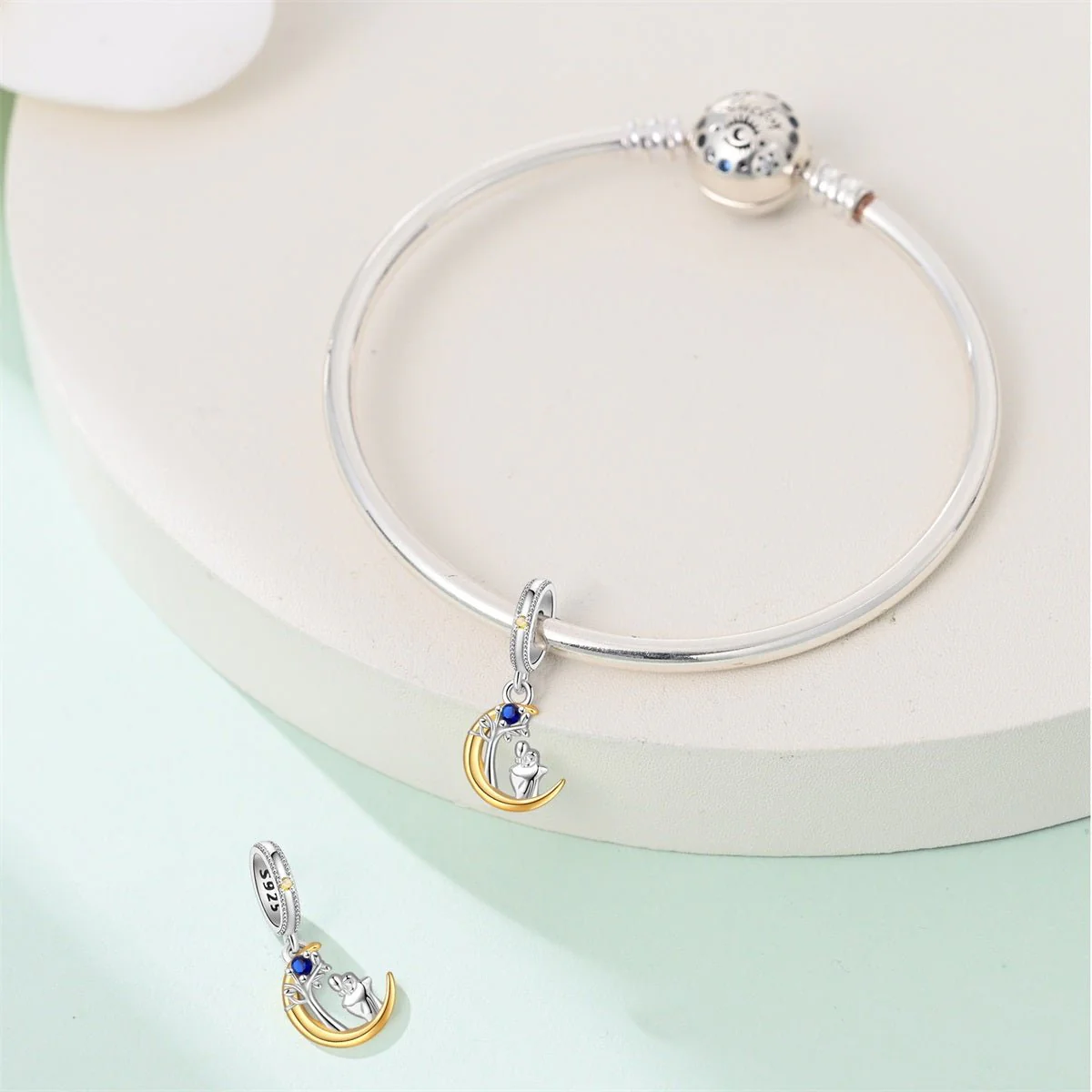 Lovers on a Crescent Moon Dangle Charm