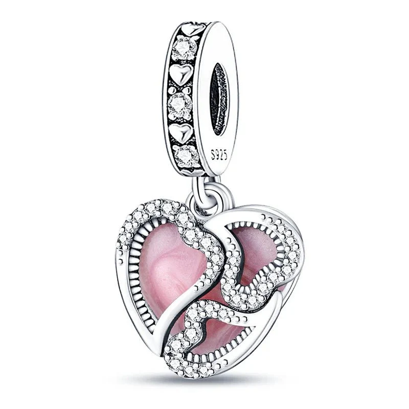 Pink Enchanted Hearts Dangle Charm