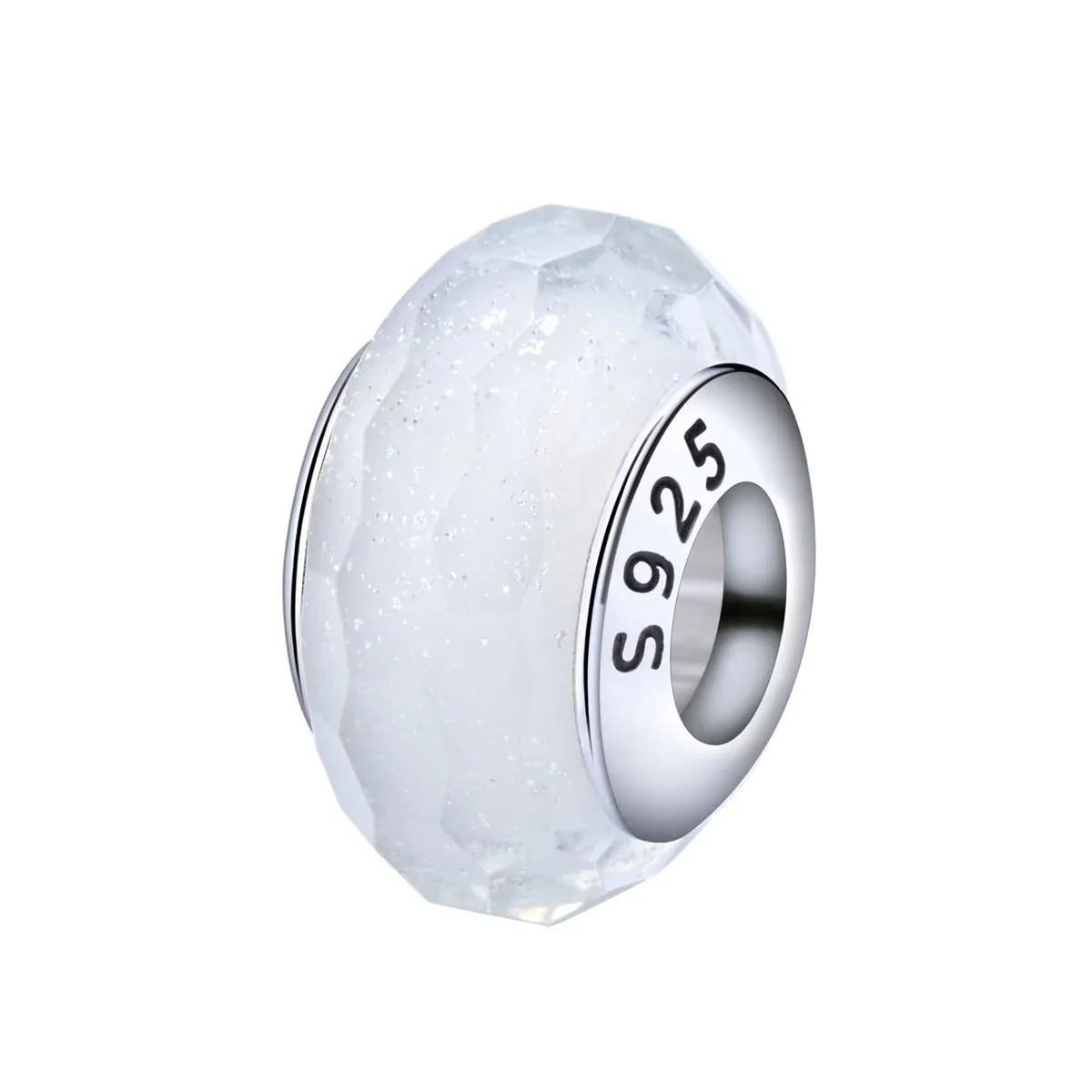 White Mini Murano Glass Charm