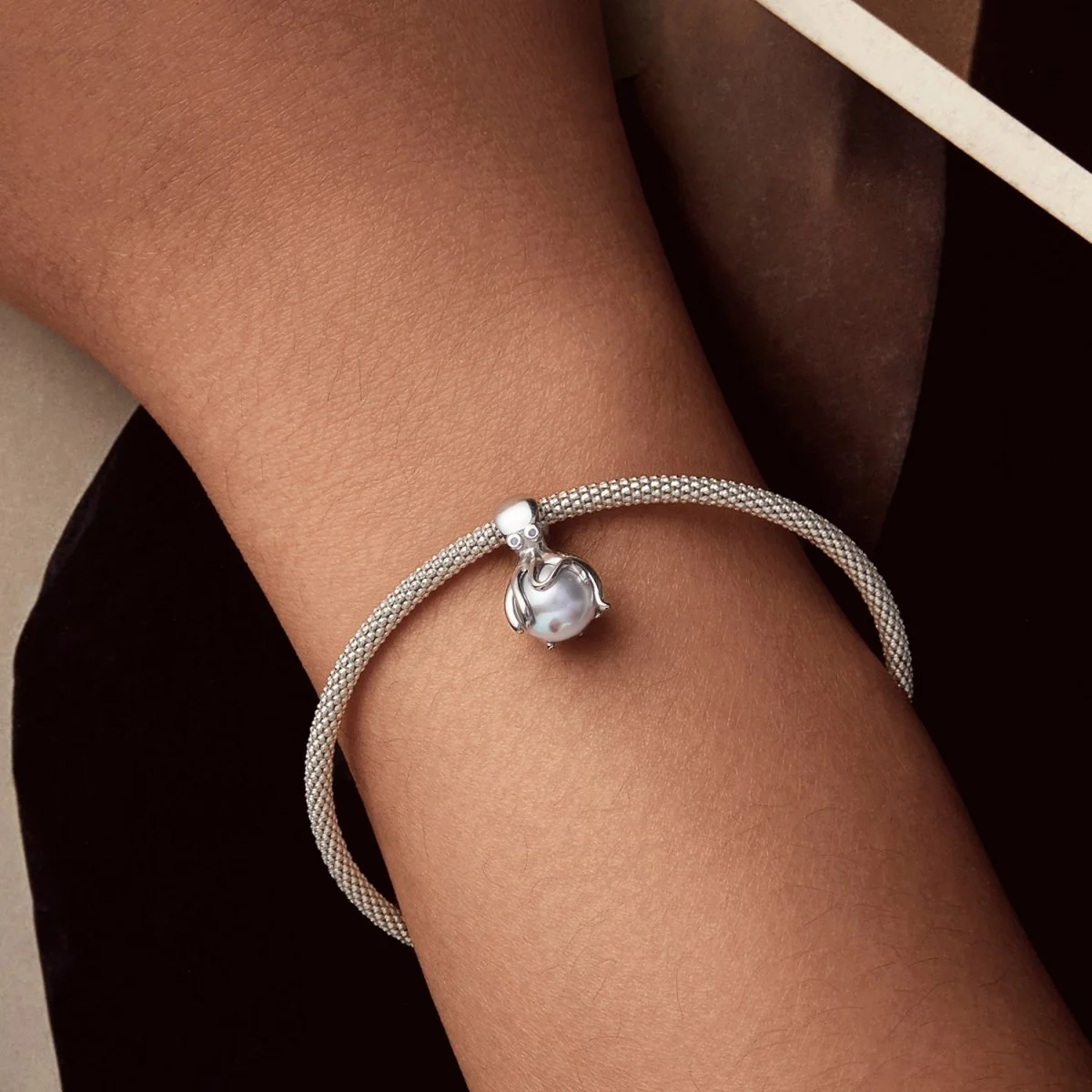 Elegant Octopus & Pearl Charm
