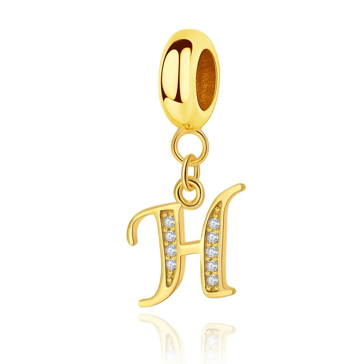 Gold Initial Letter A~Z Alphabet Dangle Charms