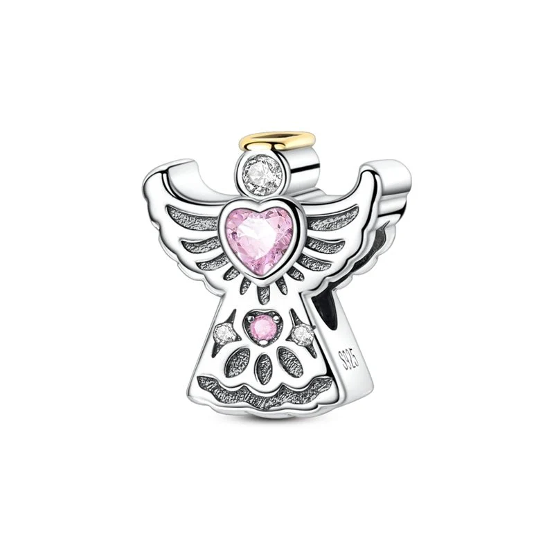 Pink Crystal Angel Charm