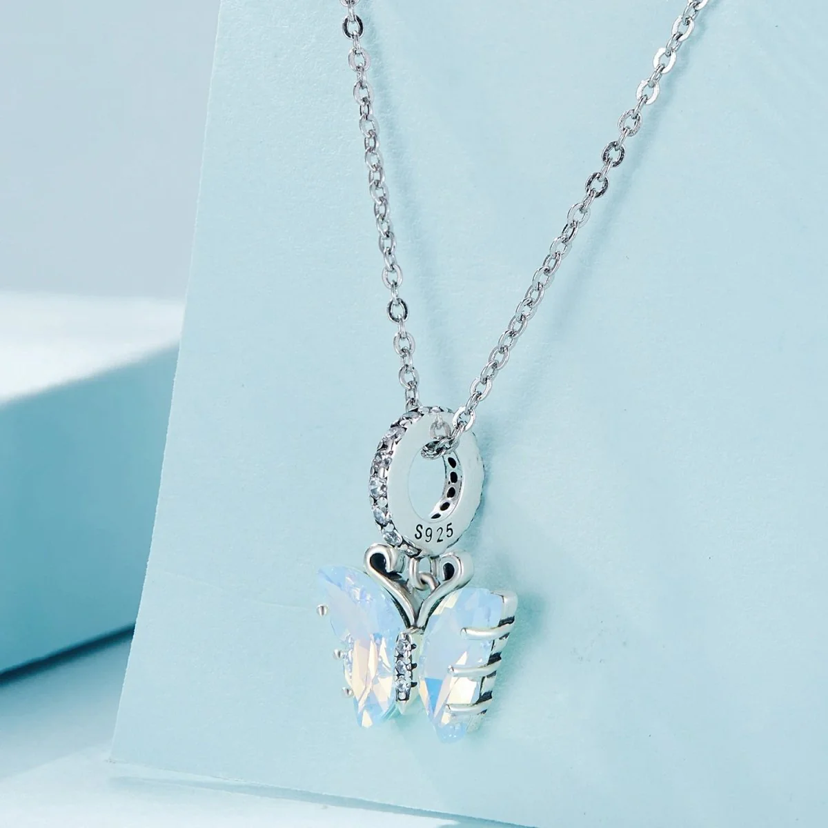 Blue Murano Glass Butterfly Dangle Charm