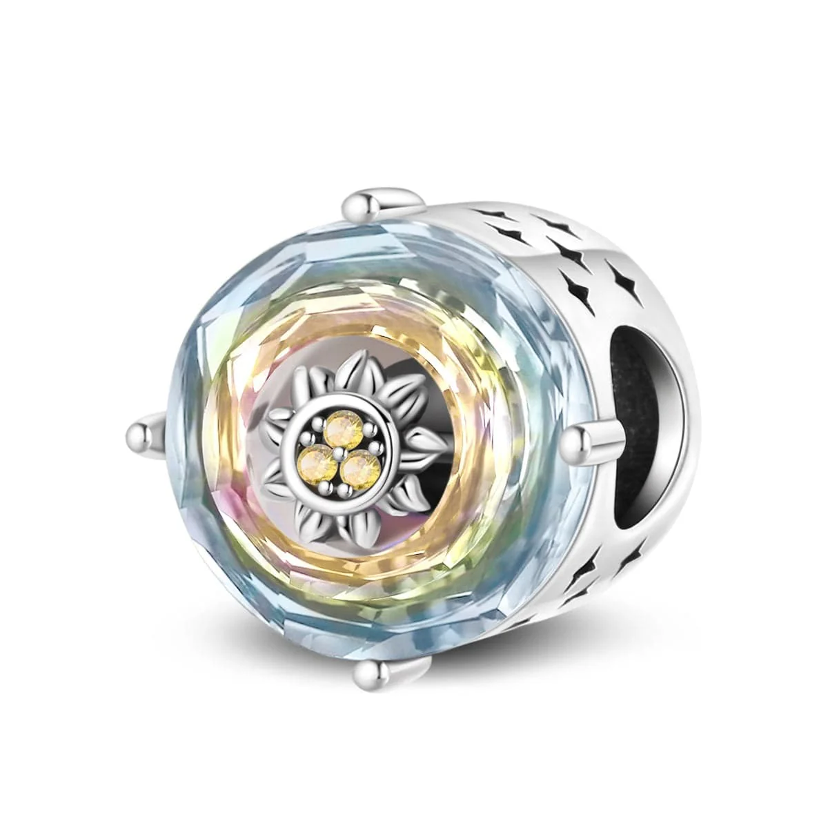 Iridescent Sunflower Crystal Charm