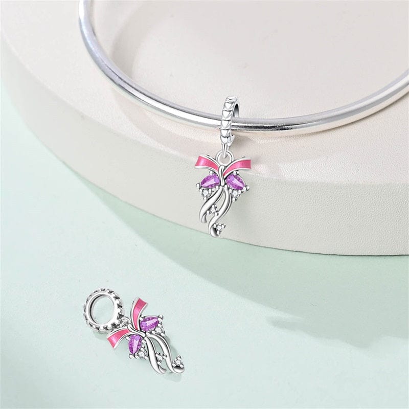 Graceful Ribbon Butterfly Dangle Charm