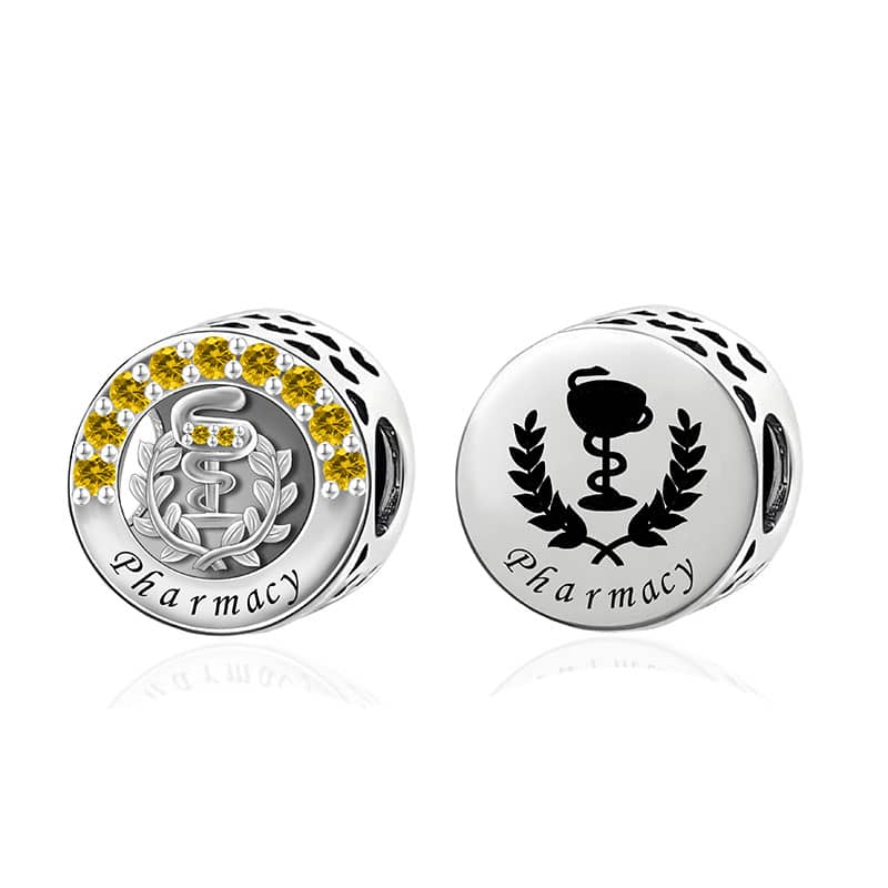 Pharmacy Laurel Emblem Symbol Charm