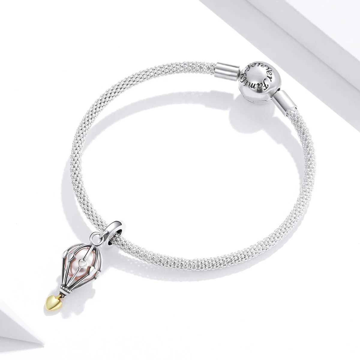 Sparkling Pink Hot Air Balloon Dangle Charm