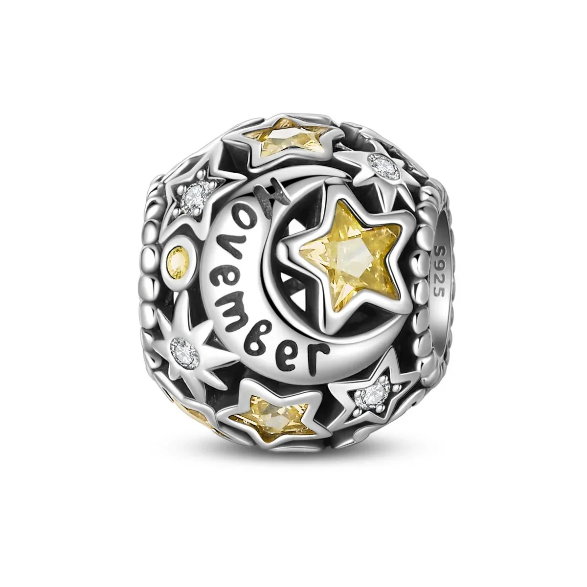 Star & Moon Birthstone Charm