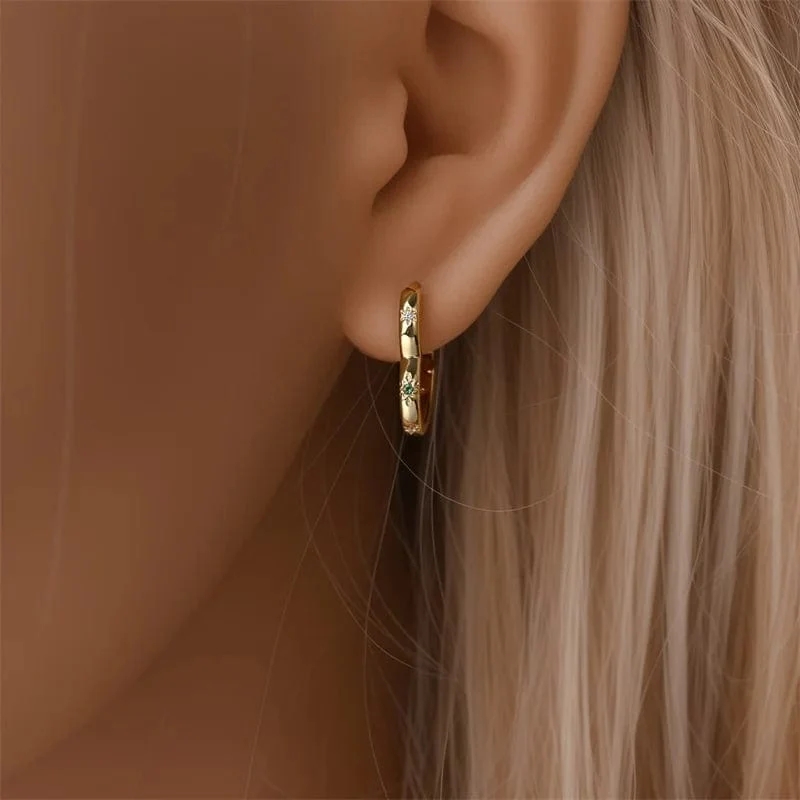 Gold Heart Hoop Earrings
