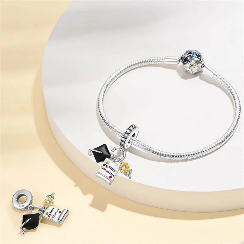 Happy Graduation Triple Dangle Charm