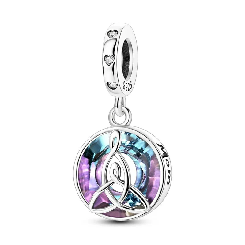 Eternal Love Celtic Knot & Crystal Mom Dangle Charm