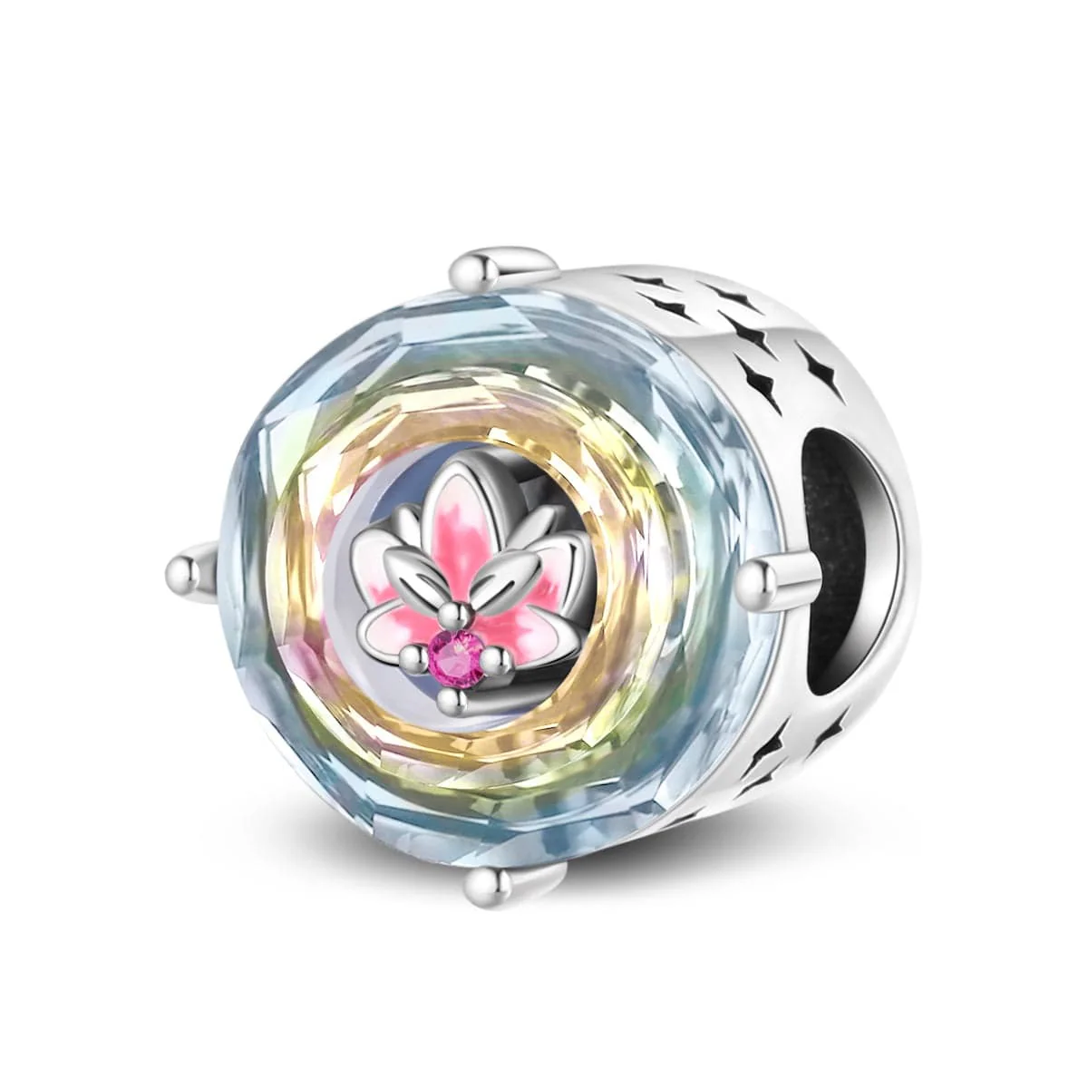Iridescent Lotus Crystal Charm