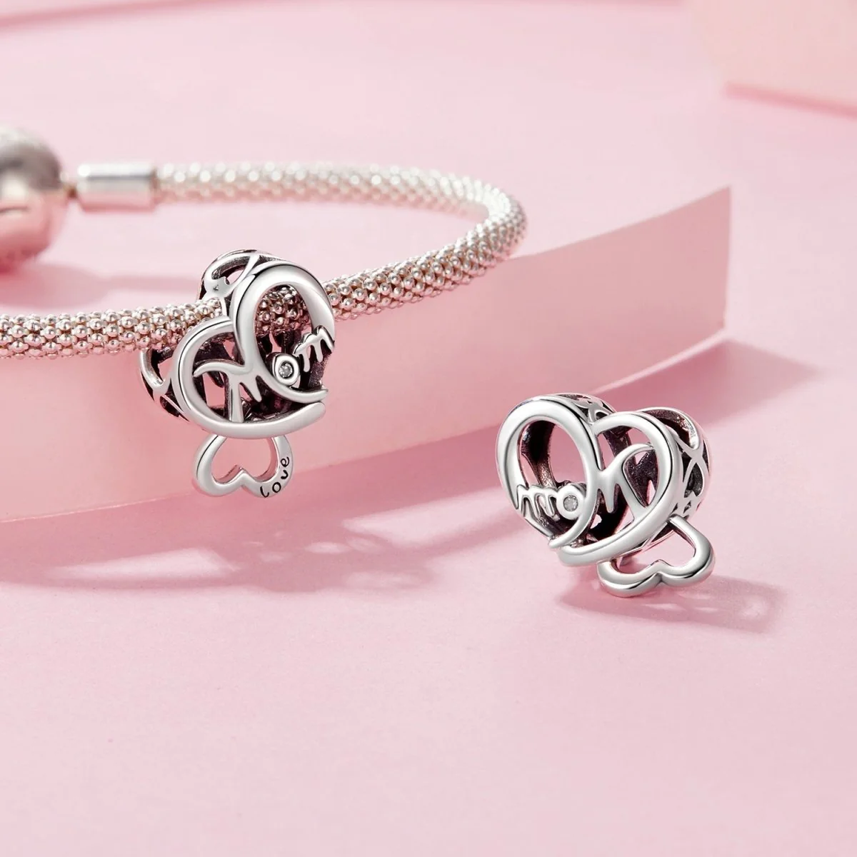 Love You Mom Infinity Heart Charm