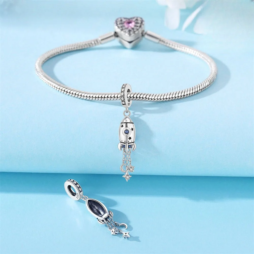 Space Love Rocket Charm