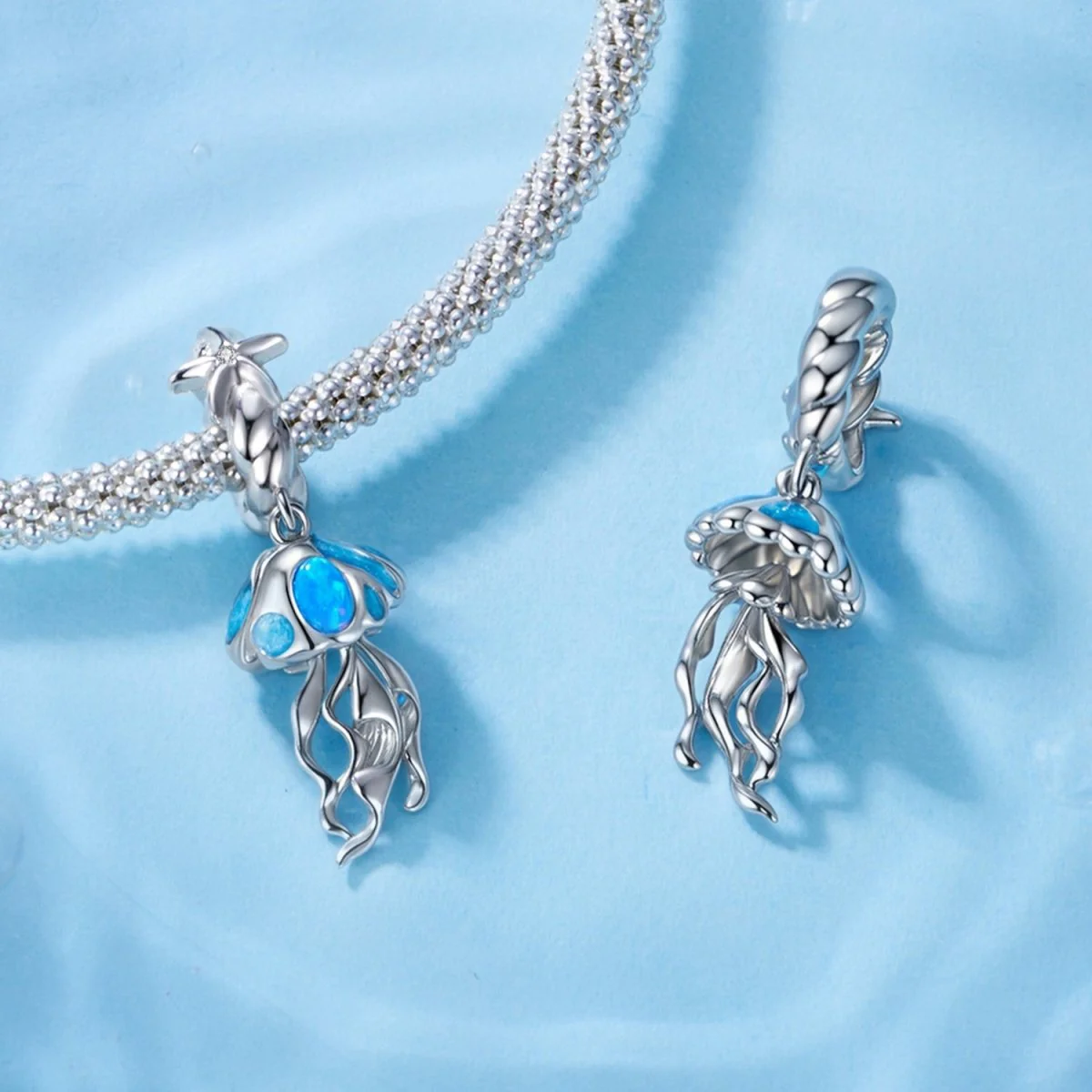 Ocean Blue Jellyfish Dangle Charm