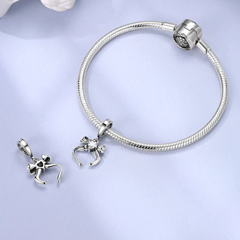 Heart & Bow Dangle Charm
