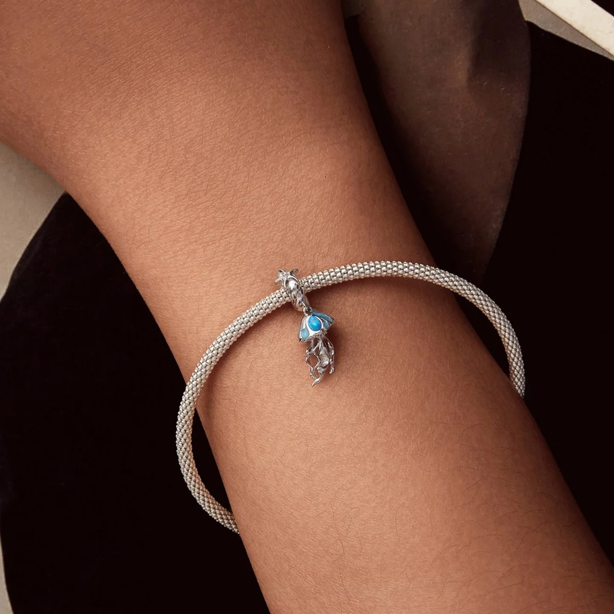 Ocean Blue Jellyfish Dangle Charm