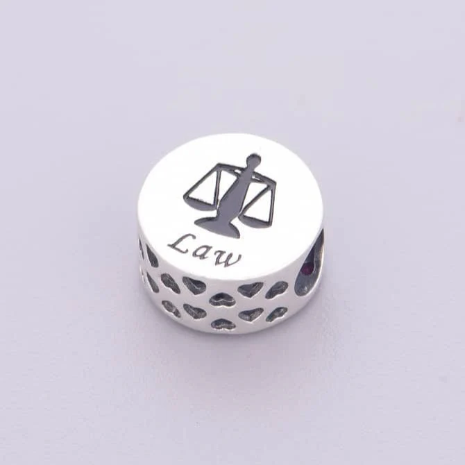 Law Symbol with Red Crystal Charm