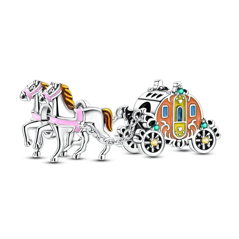 Cinderella Carriage & Horses Dangle Charm