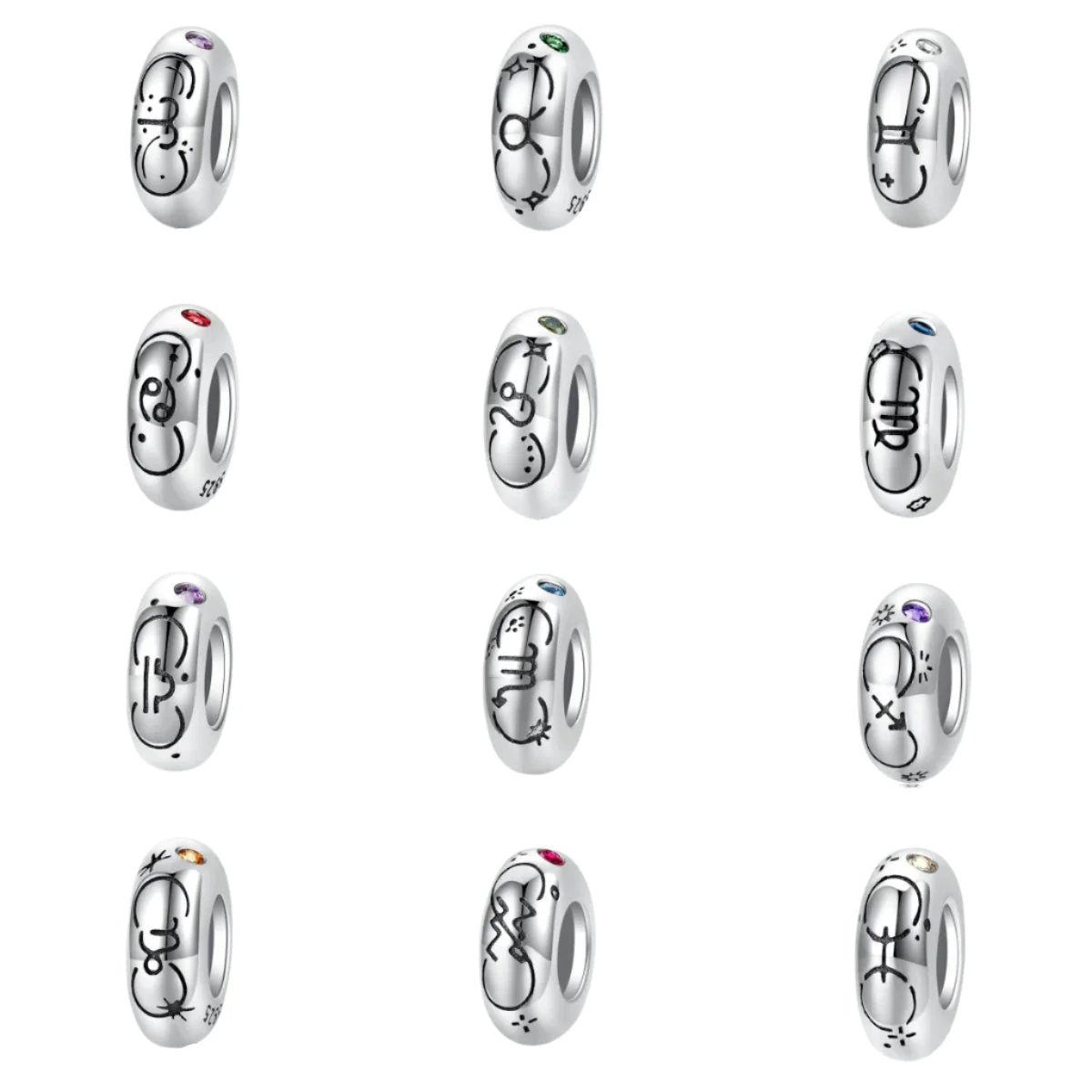 Zodiac Constellation Birthstone Charms