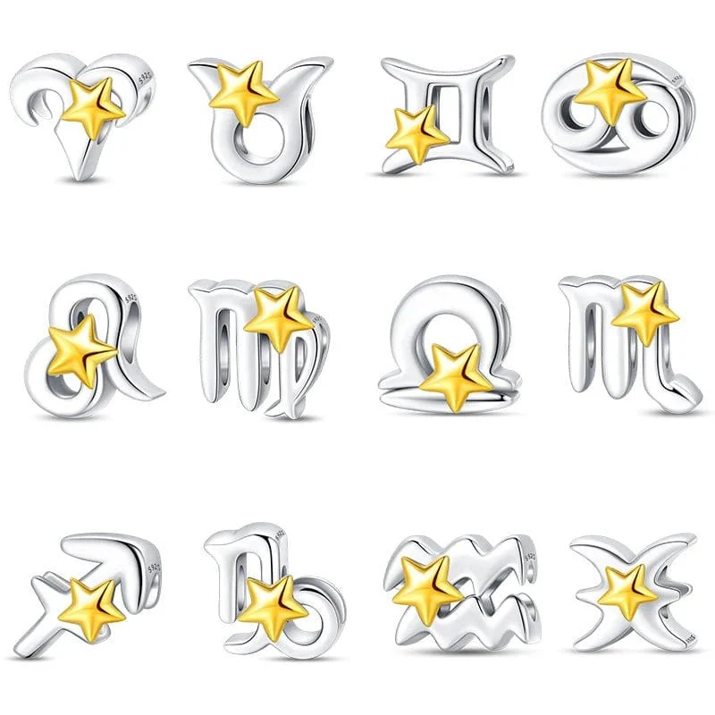 Gold Star Astrology Signs Zodiac Constellation Charms