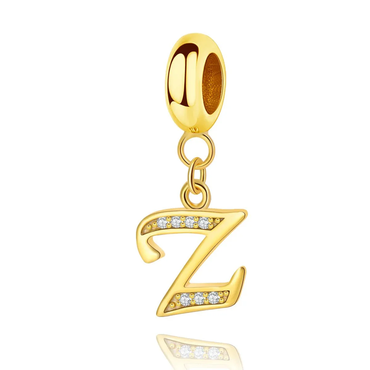 Gold Initial Letter A~Z Alphabet Dangle Charms