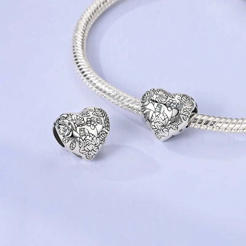 Floral Heart Charm