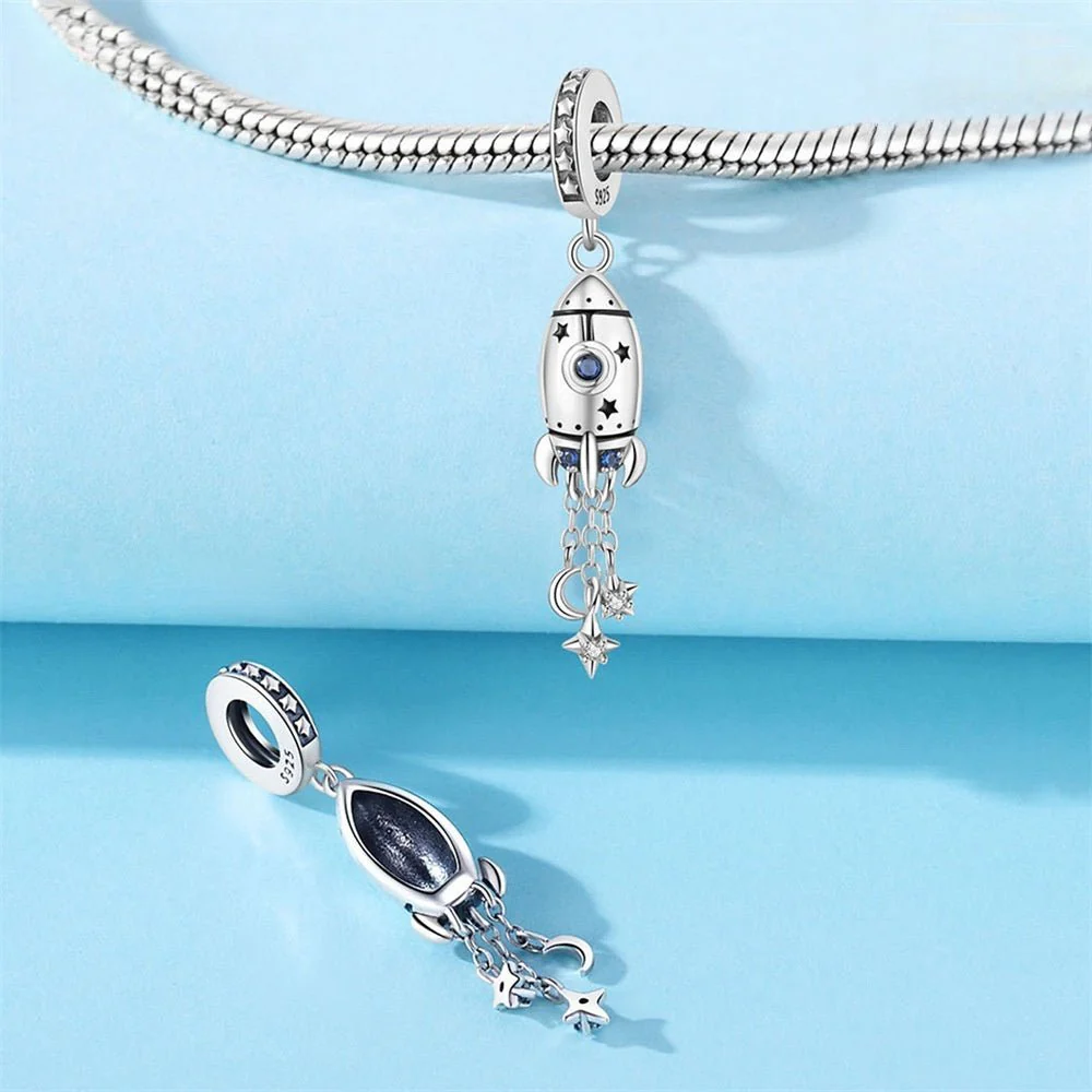 Space Love Rocket Charm