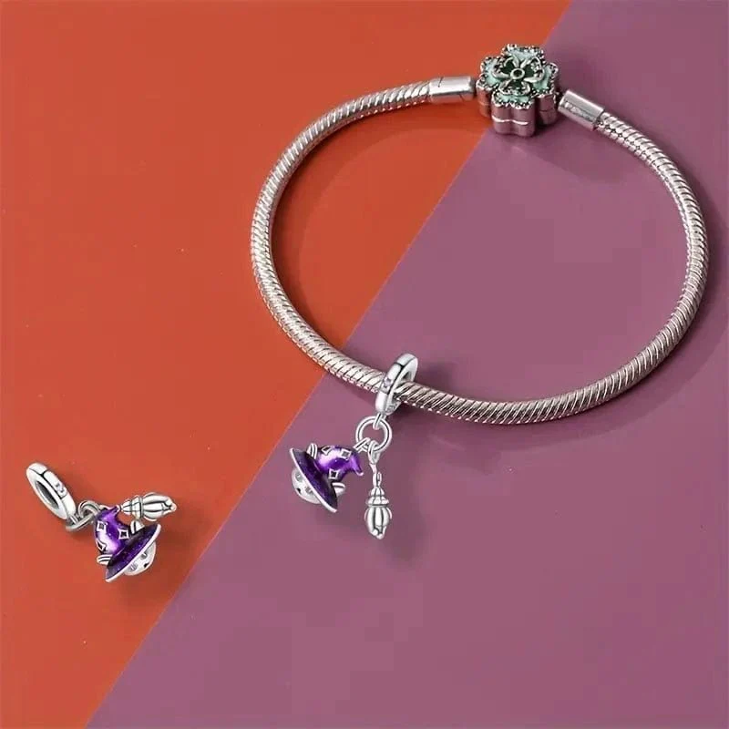 Halloween Wizard Cat Double Dangle Charm